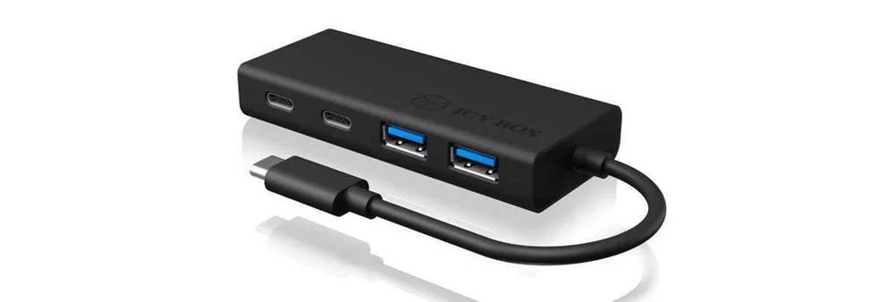Hub  4-Port Icybox Usb 3.0 Hub Type-C Zu 2xtype C-> 2xtype a Extern Retail