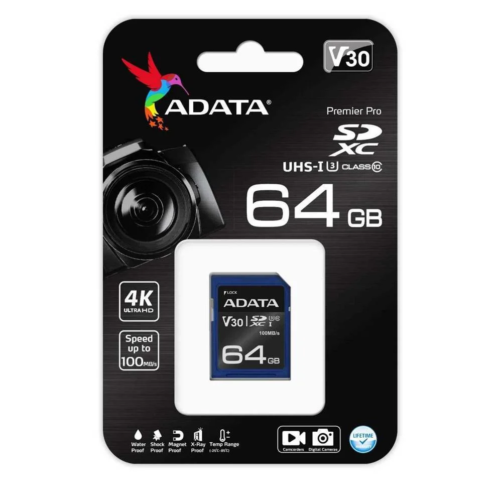 Adata Asdx64gui3v30s-R Cartão de Memória 64 Gb Sd.