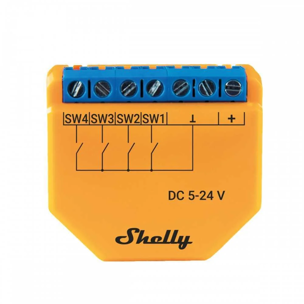 Módulo Automação Shelly Plus i4 DC - 4 Canais de .