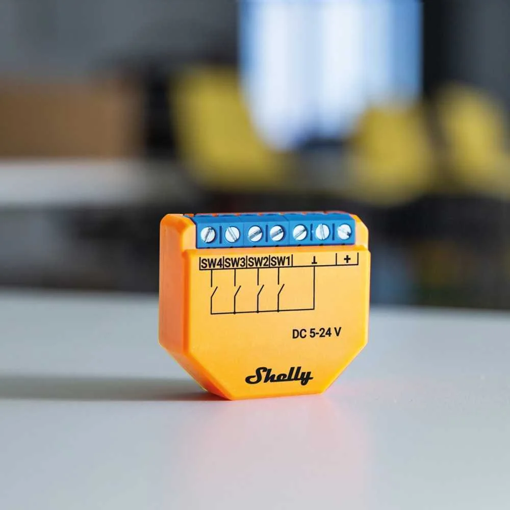 Módulo Automação Shelly Plus i4 DC - 4 Canais de .