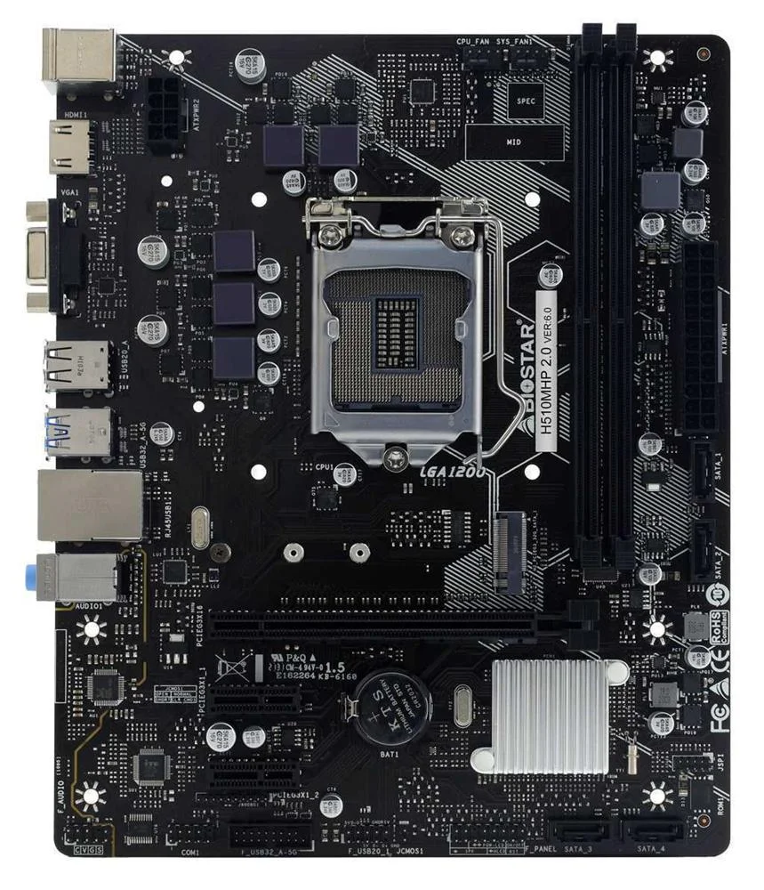Biostar H510mhp 2.0 Motherboard Intel H510 Lga 1200 Micro Atx
