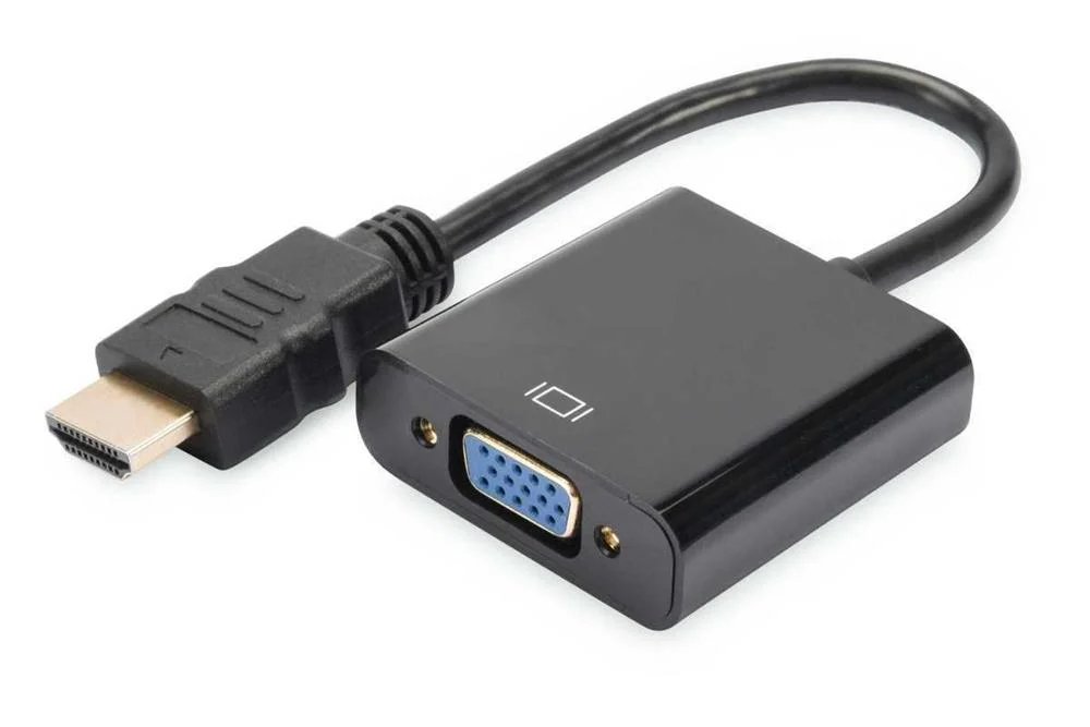 DIGITUS HDMI/VGA/3.5MM VGA (D-SUB) PRETO