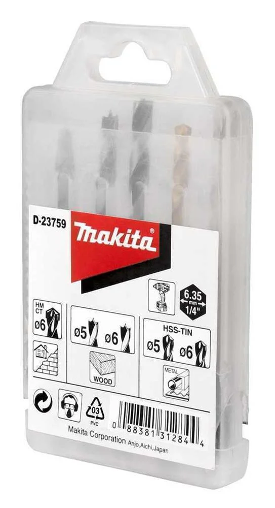 Makita D-23759 Broca Conjunto de Brocas 5 Unidade.