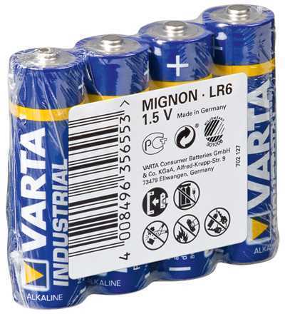 Pilha Alcalina Lr6/AA 1.5v 4x Industrial Varta