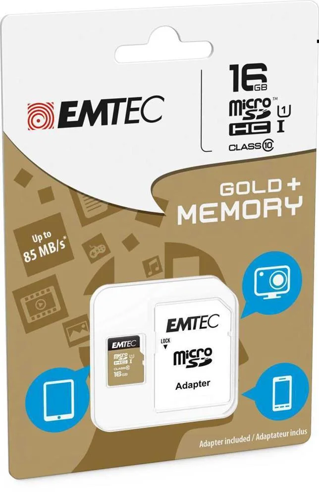 Emtec Microsd Class10 Gold+ 16gb Microsdhc Classe.