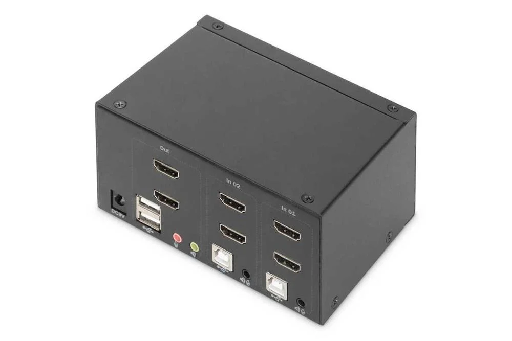 DIGITUS DS-12860 CHAVEADOR KVM PRETO