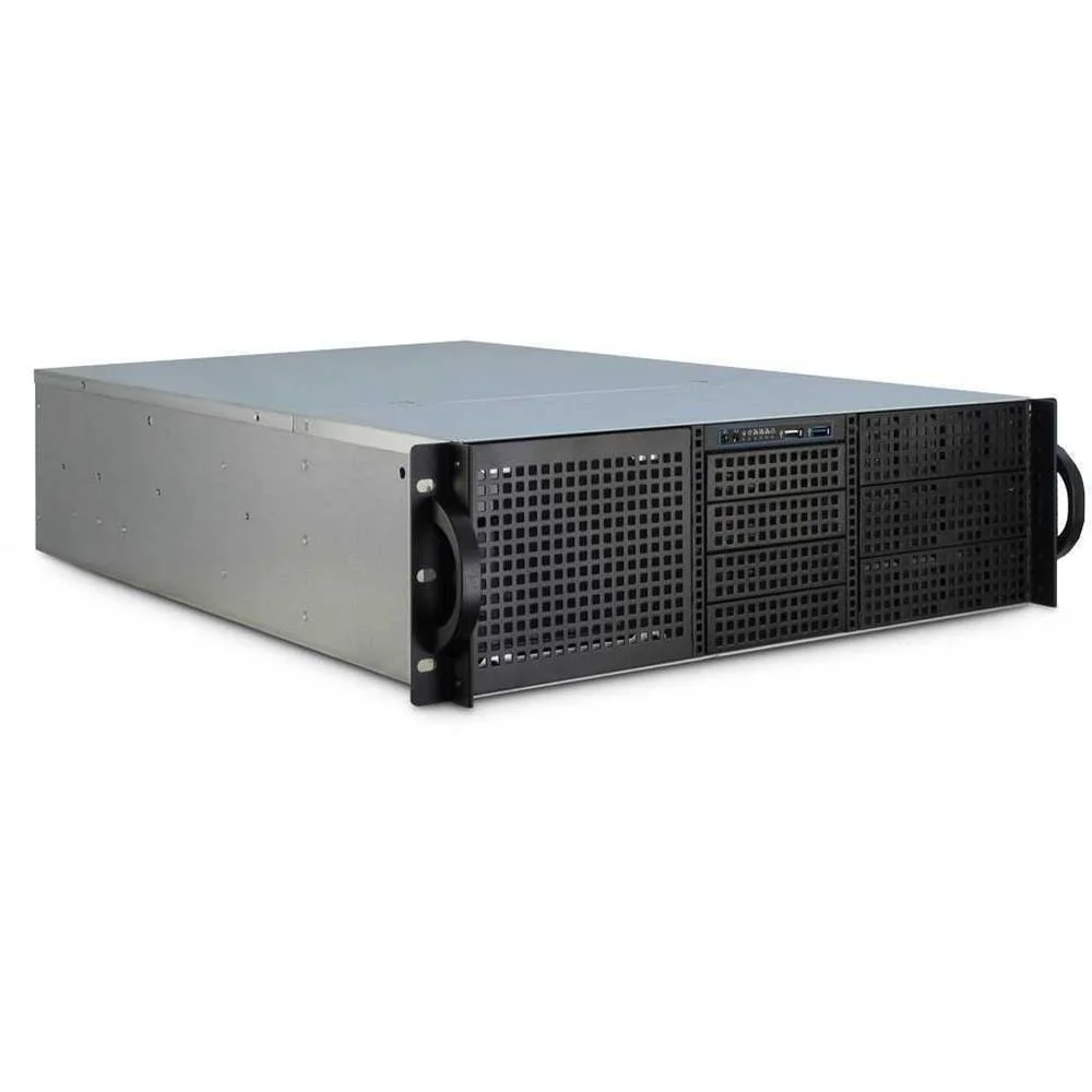 INTER-TECH 3U-30255 RACK PRETO, AÇO INOXIDÁVEL