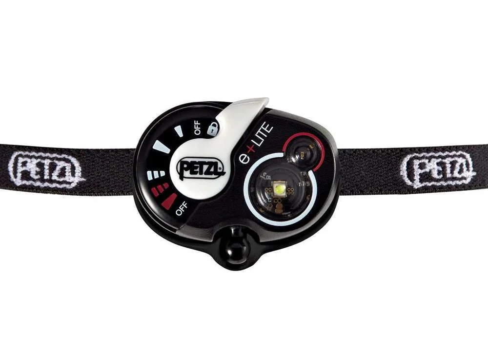 PETZL E+LITE PRETO, BRANCO LANTERNA DE CABEÇA LED