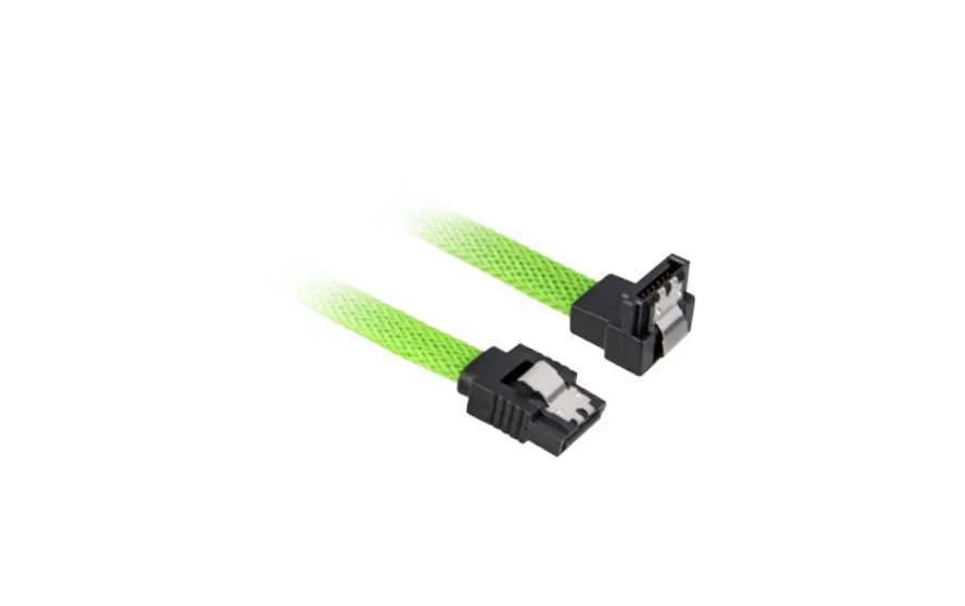 Sharkoon Kabel   Sata Iii 90° Sleeve  0,45m         Grün