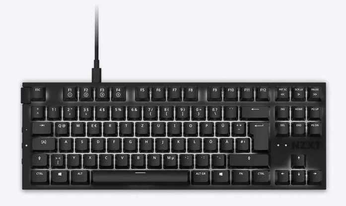 Nzxt Kb-1tkde-Br Teclado Usb Qwertz Alemão Preto