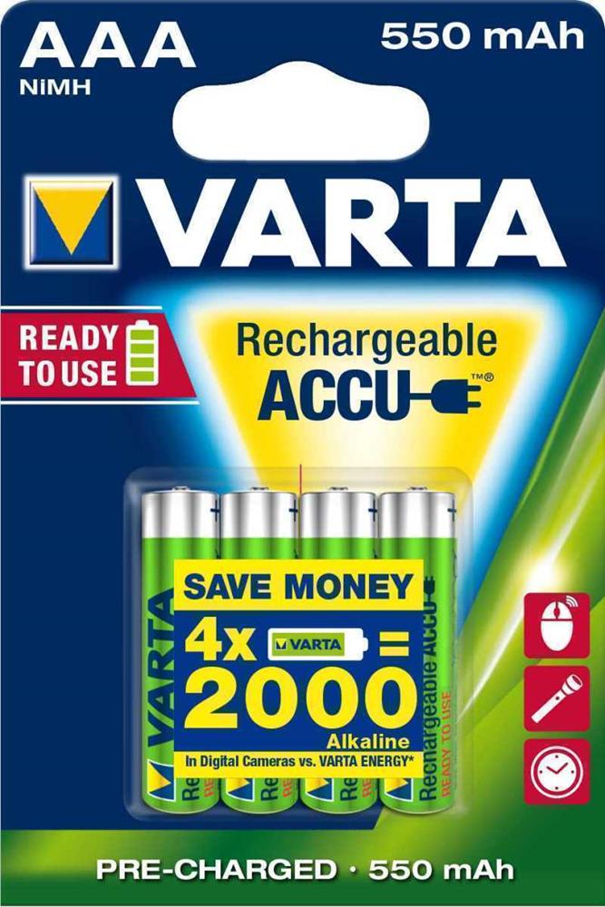 VARTA READY2USE HR03 4PCS BATERIA RECARREGÁVEL AA.