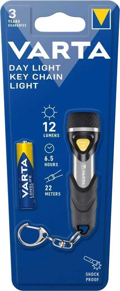 VARTA DAY LIGHT KEY CHAIN LIGHT ALUMÍNIO, PRETO L.