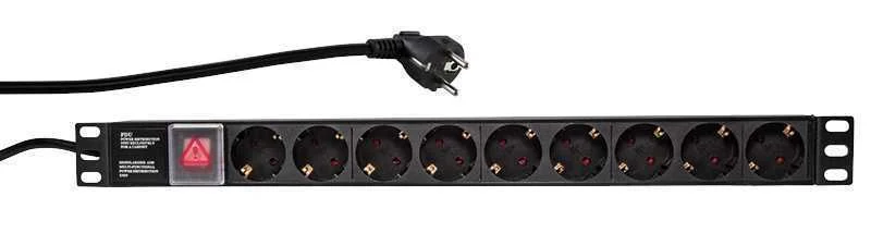 Logilink 19" Steckdosenleiste 9fach Mit An/Aus Schalter