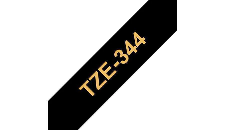 Brother Tze-344 - 18 Mm - Gold On Black