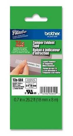 Brother P-Touch Tzese4 White/Black (8m X 18mm)