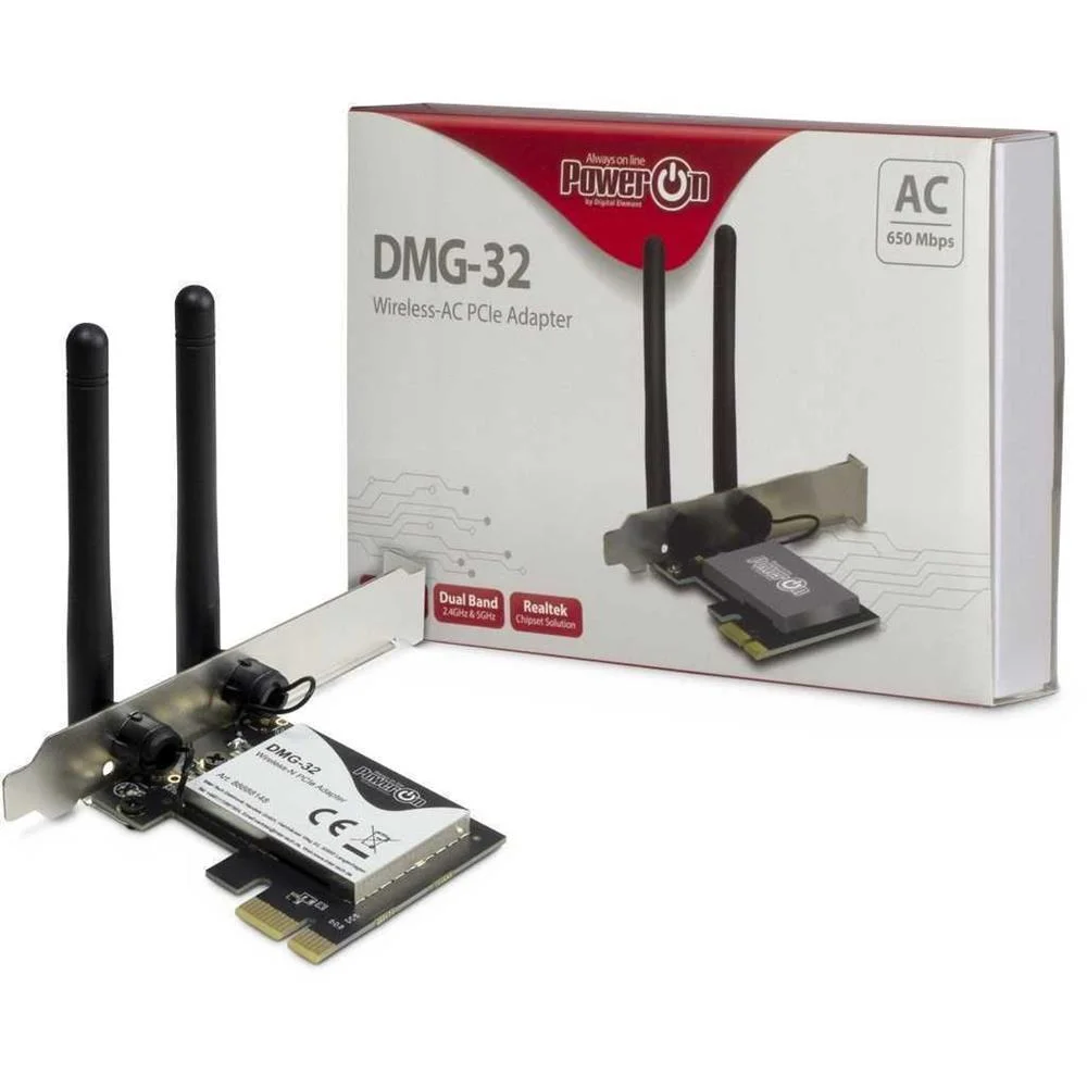 Inter-Tech Wi-Fi 5 Pcie Adapter Dmg-32 2dbi Antenne  650mbps Retail