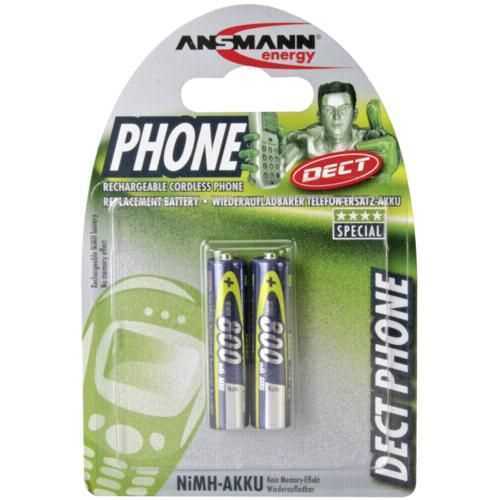 1x2 Ansmann Maxe Nimh Pilhas Micro AAA 800 Mah Dect Phone