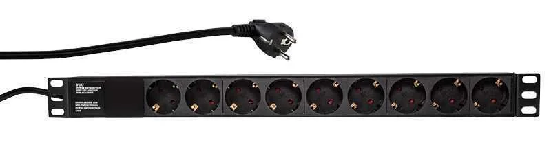 Logilink Steckdosenleiste 19" 9fach Ohne An/Aus Schalter