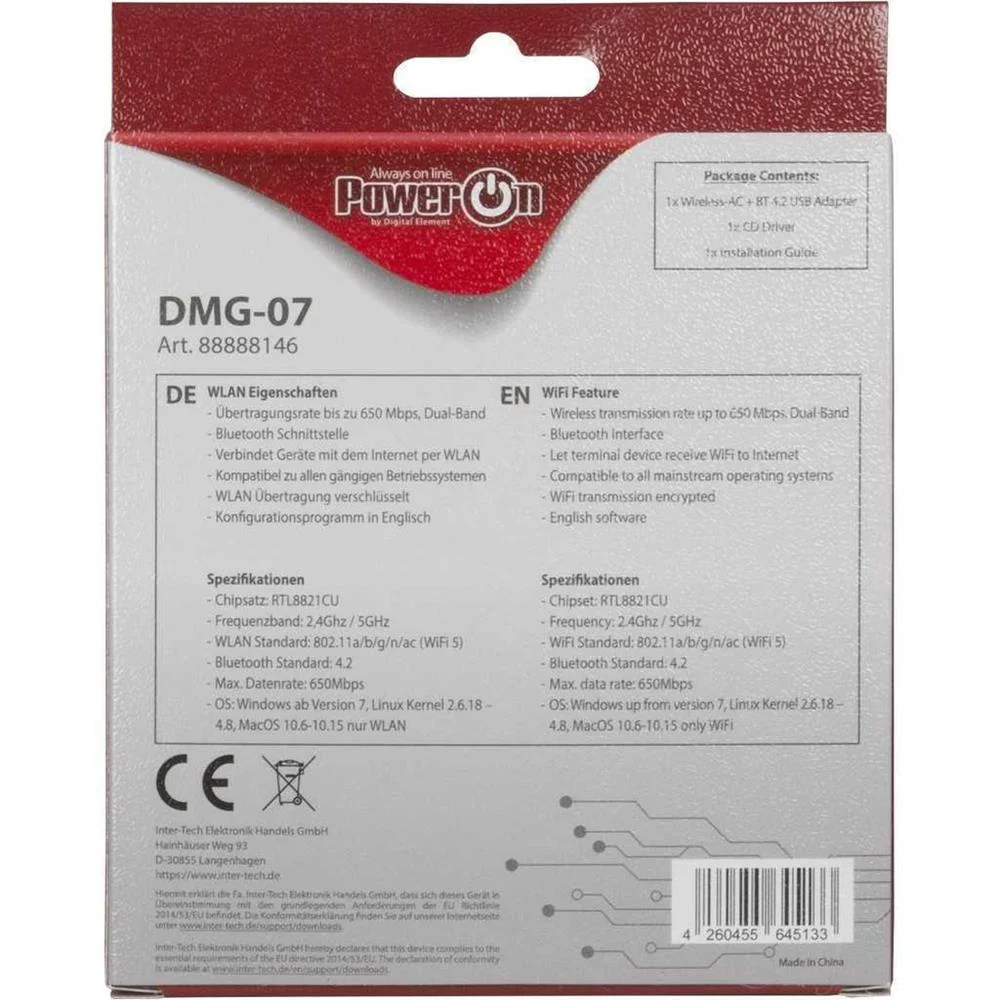 INTER-TECH DMG-07 WLAN / BLUETOOTH 650 MBIT/S