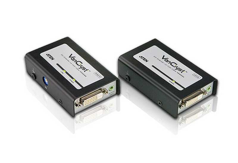 Aten Ve600a Extensor Audio/Video Transmisor Y Receptor de Señales Av Negro