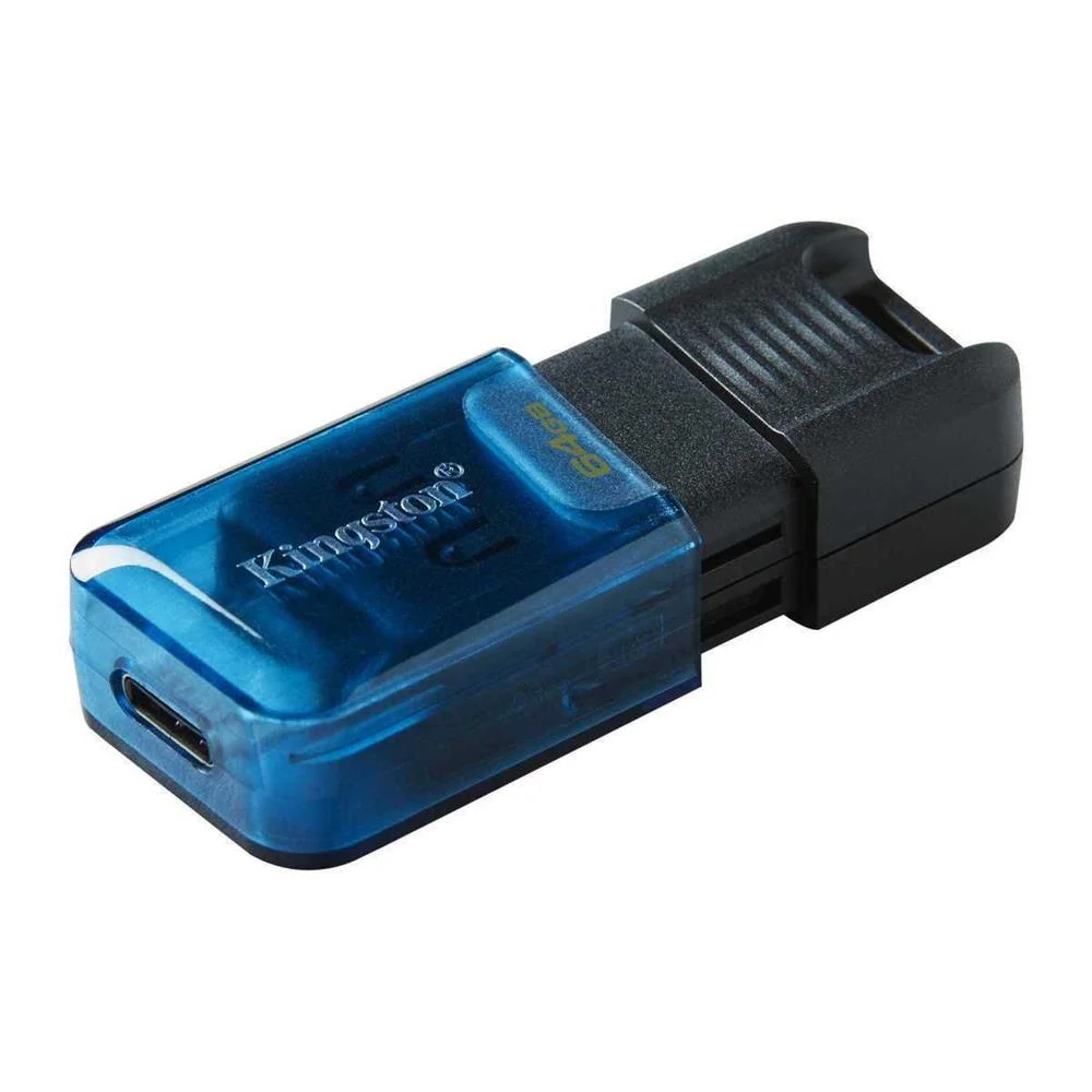 Pen Drive Datatraveler 80 M 64gb Usb 3.2 Preto/Azul - Kingston