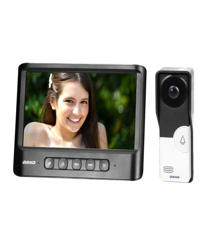 Vídeo Porteiro C/ Lcd 7" Cores Leds Ir Preto