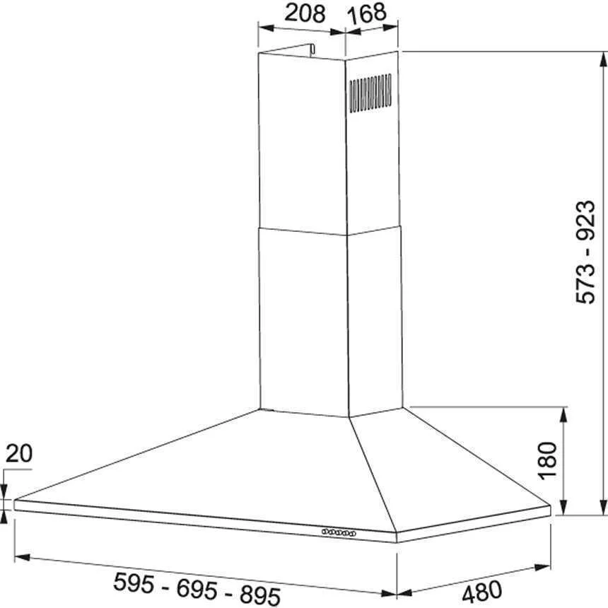 Extrator Convencional Mepamsa Piramide Plus90 90 Cm 290 M³/H 65w C Aço 
