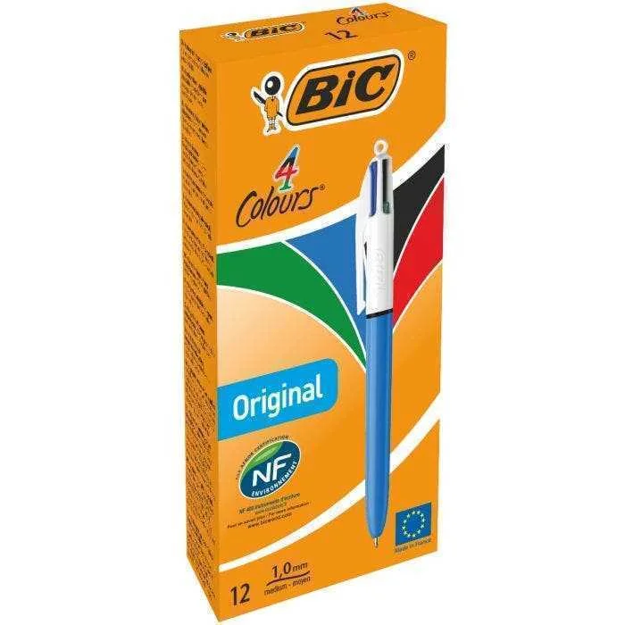 Caneta Bic Original 4 Cores Recarregável 0,32 Mm (12 Unidades) 