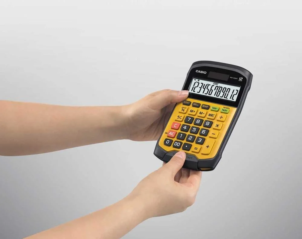 Casio Office Calculator Waterproof Wm-320mt-S  12-Digit Display  Removable Keyboard.