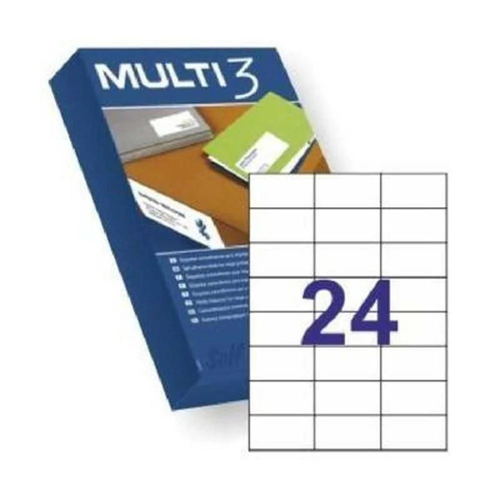 Etiquetas Adesivas Multi 3 70 X 37 Mm 500 Folhas Branco 
