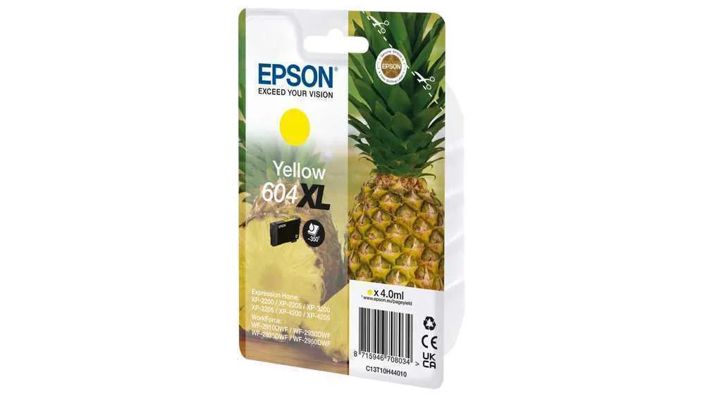 Tinteiro Epson 604 Amareloxl  - Wf-2910/ 293x/ 2950, Xp-220x/ 320x/ 420x
