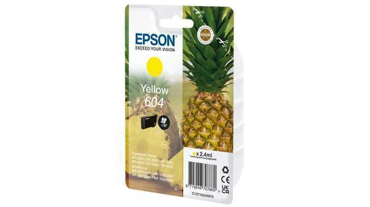 Tinteiro Epson 604 Amarelo  - Wf-2910/ 293x/ 2950, Xp-220x/ 320x/ 420x