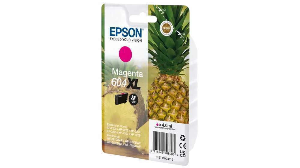 Tinteiro Epson 604 Magentaxl  - Wf-2910/ 293x/ 2950, Xp-220x/ 320x/ 420x