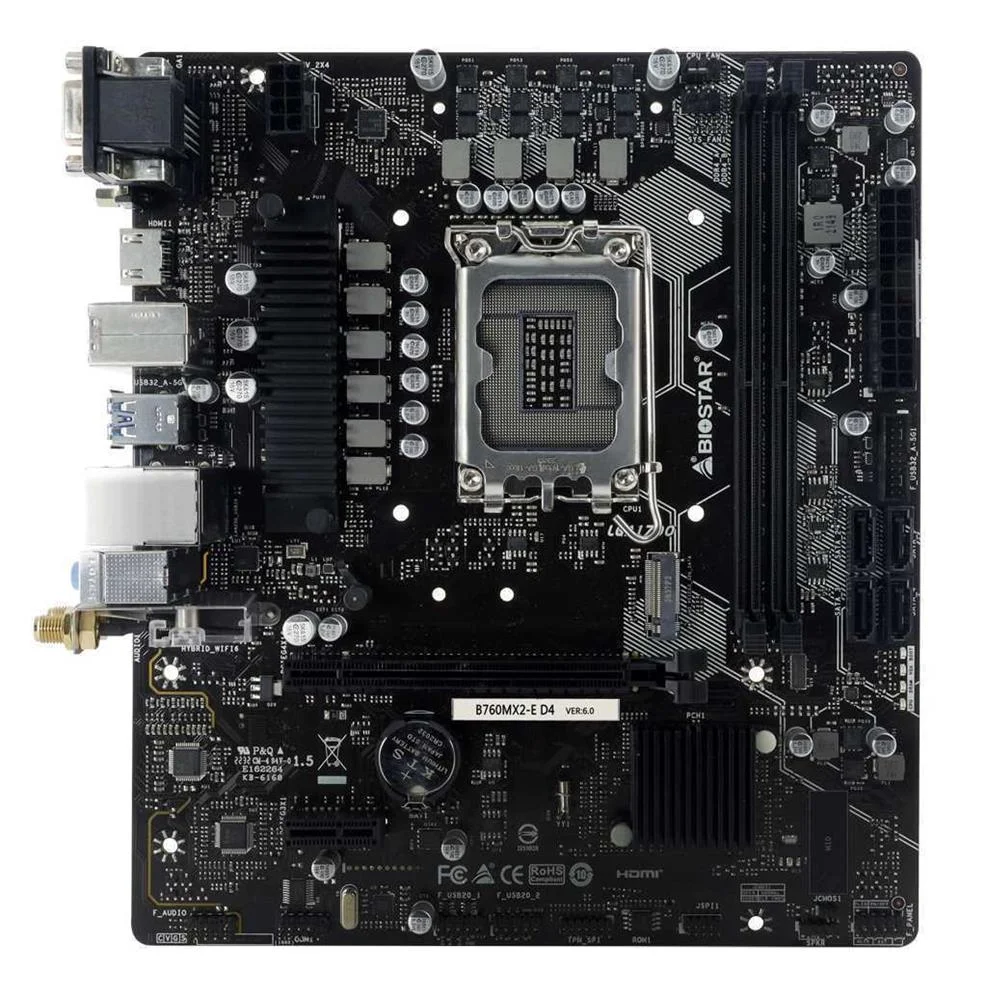 Biostar B760mx2-E D4 Motherboard Intel B760 Lga 1700 Micro Atx