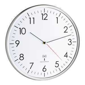 Tfa 60.3514 White/Silver Analogue Rc Clock
