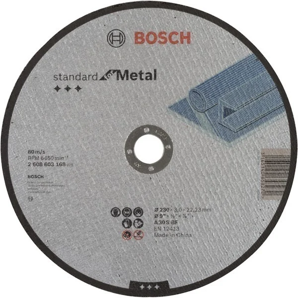 Disco de corte Bosch Standard for Metal, 230mm