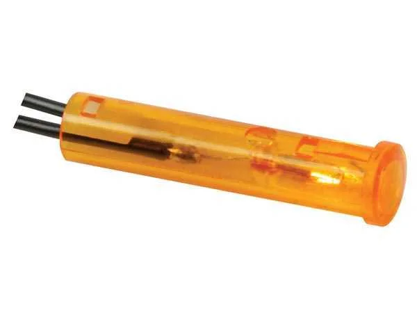 Luz Piloto Redonda de Painel 7mm 6v Amber