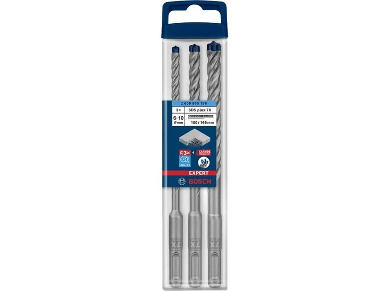 Conjunto de 3 Brocas de Martelo Bosch Sds-Plus-7x