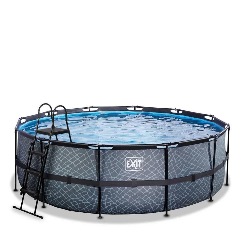  Piscina Redonda Redonda Exit Stone Pool Ø427x122cm 14758 L Cinzento