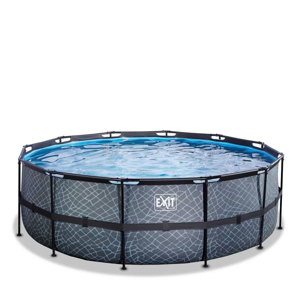  Piscina Redonda Redonda Exit Stone Pool Ø427x122cm 14758 L Cinzento