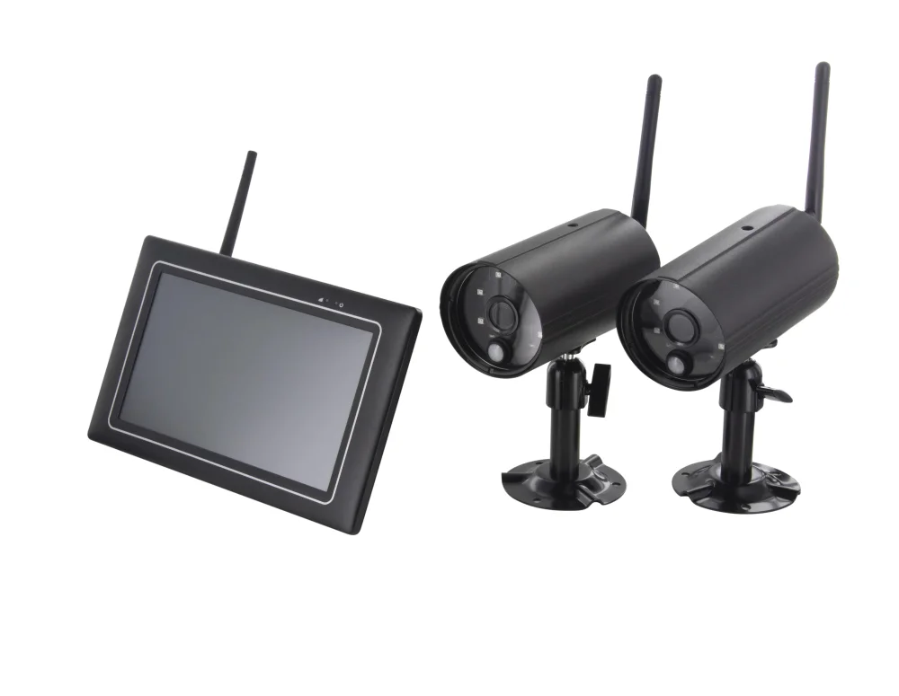 Kit 2 Câmaras Sem Fios 1080p Lcd 7'' e Gravação