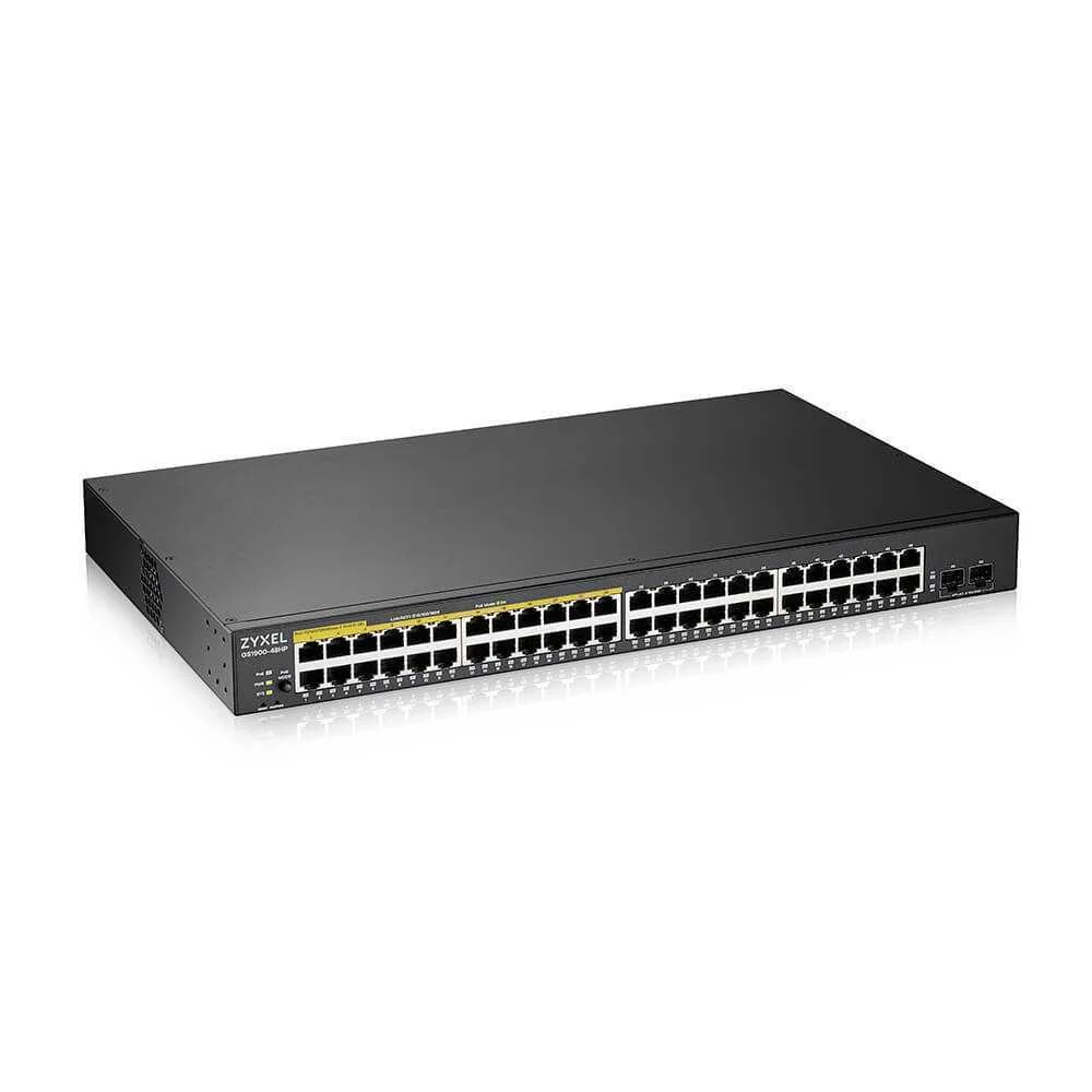 Switch de Rede Gs1900-48hpv2 Gerenciado L2 Gigabit Ethernet 10/100/1000 Poe Preto - Zyxel