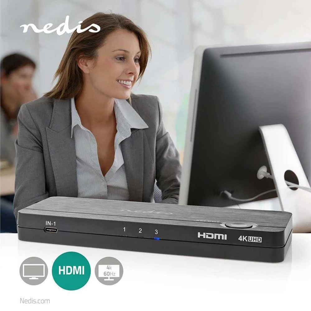 Nedis Vcon6430at Comutador de Vídeo Hdmi