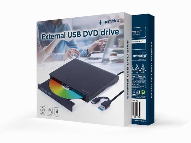 Unidad de Dvd Gembird Usb Externa Negra