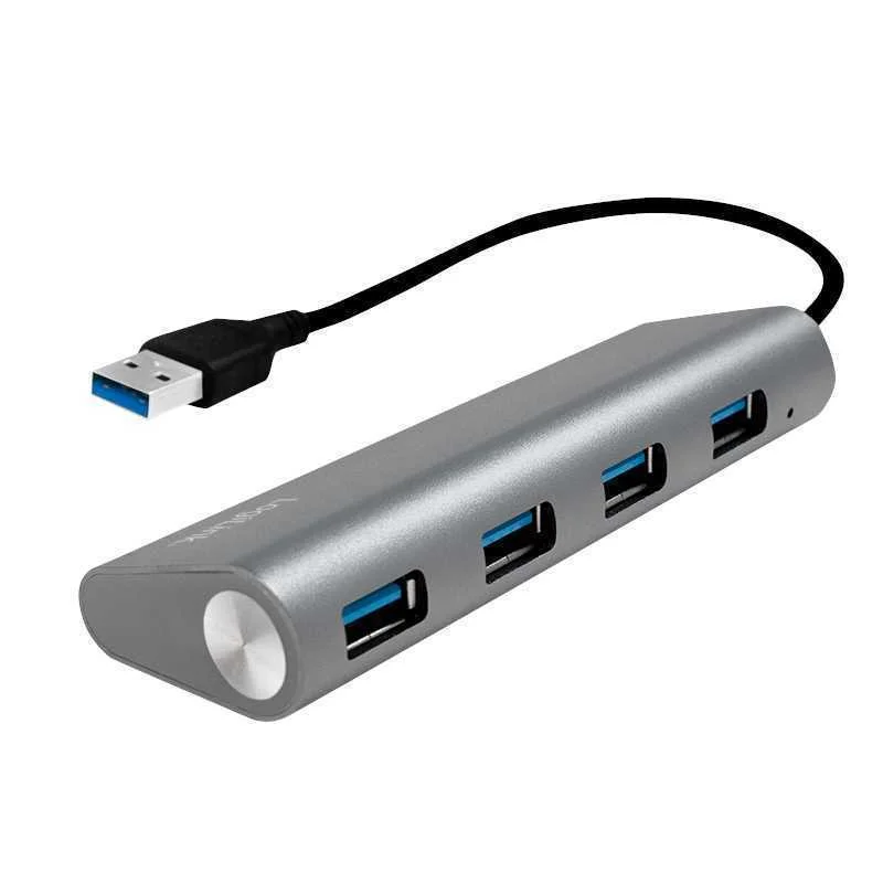 Logilink Usb 3.0 Hub 4-Port, Aluminium Grau