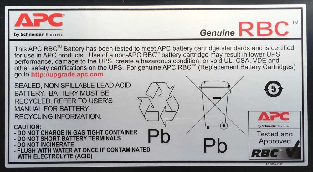 Apc Rbc6 Bateria Ups Chumbo-Ácido Selado (Vrla)