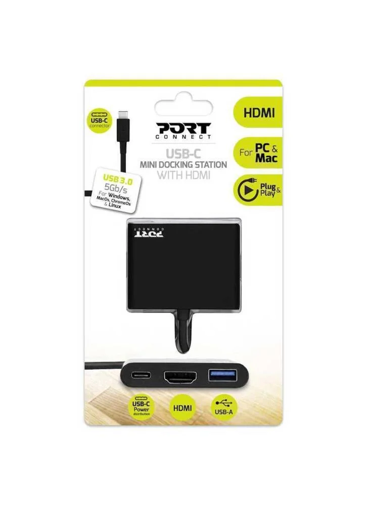 Port Designs 900140 Notebook Dock/Port Replicator Wired Usb 3.2 Gen 1 (3.1 Gen 1) Type-C Black