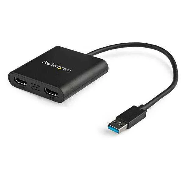 Startech.Com Usb 3.0 To Dual Hdmi Adapter, 1x 4k 30hz & 1x 1080p, External Video & Graphics Card, Us