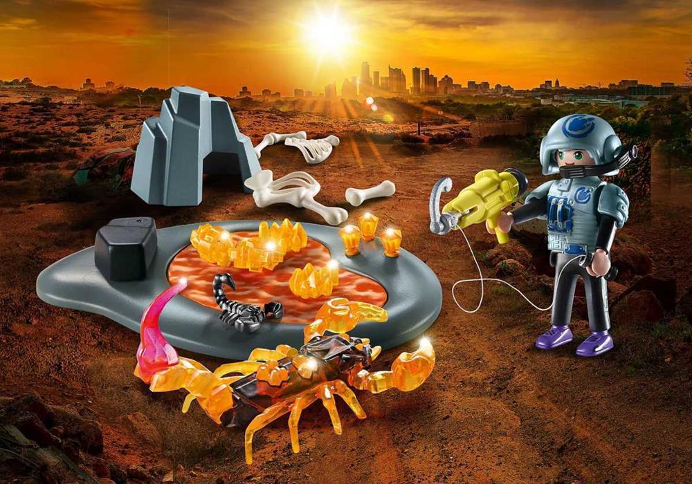 Playset Playmobil Dino Rise Starter Pack Fighting The Fire Scorpion 70909 
