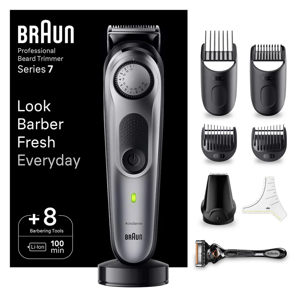 Aparador de Barba Braun Beardtrimmer S7 Bt7420 com Gillette Proglide